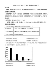 安徽省淮南市部分学校2024-2025学年高二上学期开学考试历史试题（含解析）