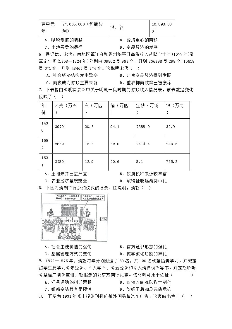 四川省罗江中学校2023-2024学年高二下学期入学考试历史试题02