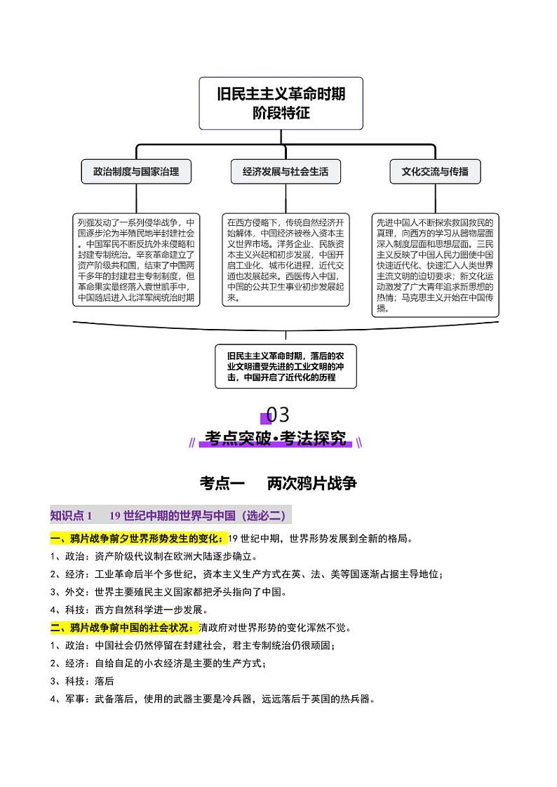 第10讲 两次鸦片战争与列强侵略的加剧（讲义）（含答案） 2025年高考历史一轮复习讲练测（新教材新高考）03
