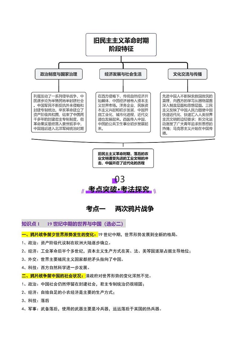 第10讲 两次鸦片战争与列强侵略的加剧（讲义）（含答案） 2025年高考历史一轮复习讲练测（新教材新高考）03