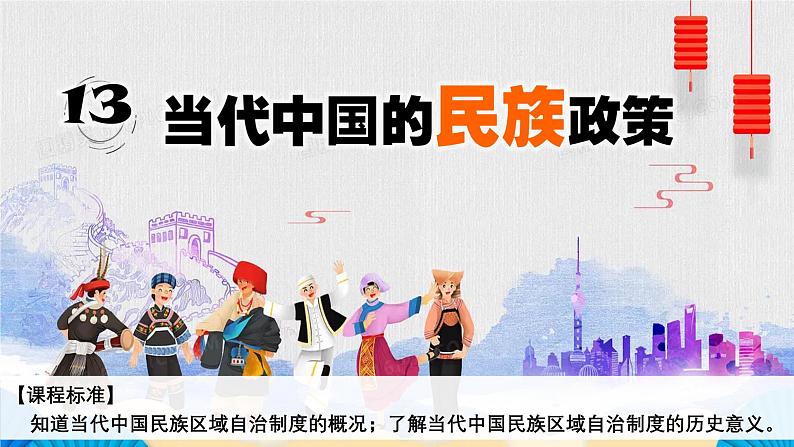 【同步课件】高中历史选必一第13课 当代中国的民族政策课件01