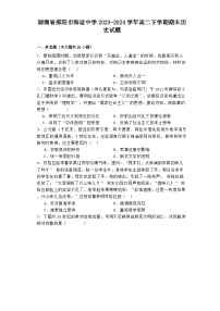 湖南省邵阳市海谊中学2023-2024学年高二下学期期末历史试题