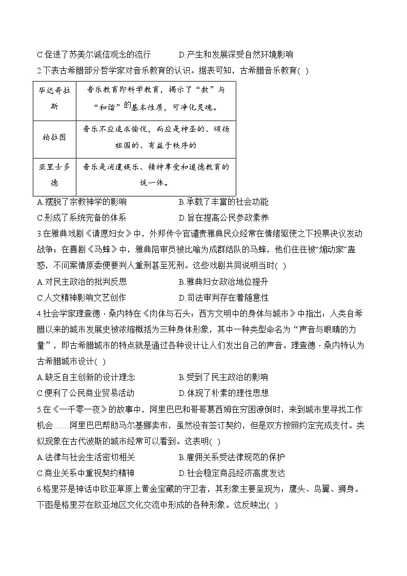 （12）古代文明的产生与发展——2025高考历史一轮复习易混易错专项复习练习（含答案解析）第2页