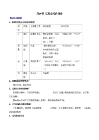 高中历史第三单元 辽宋夏金多民族政权的并立与元朝的统一第10课 辽夏金元的统治学案