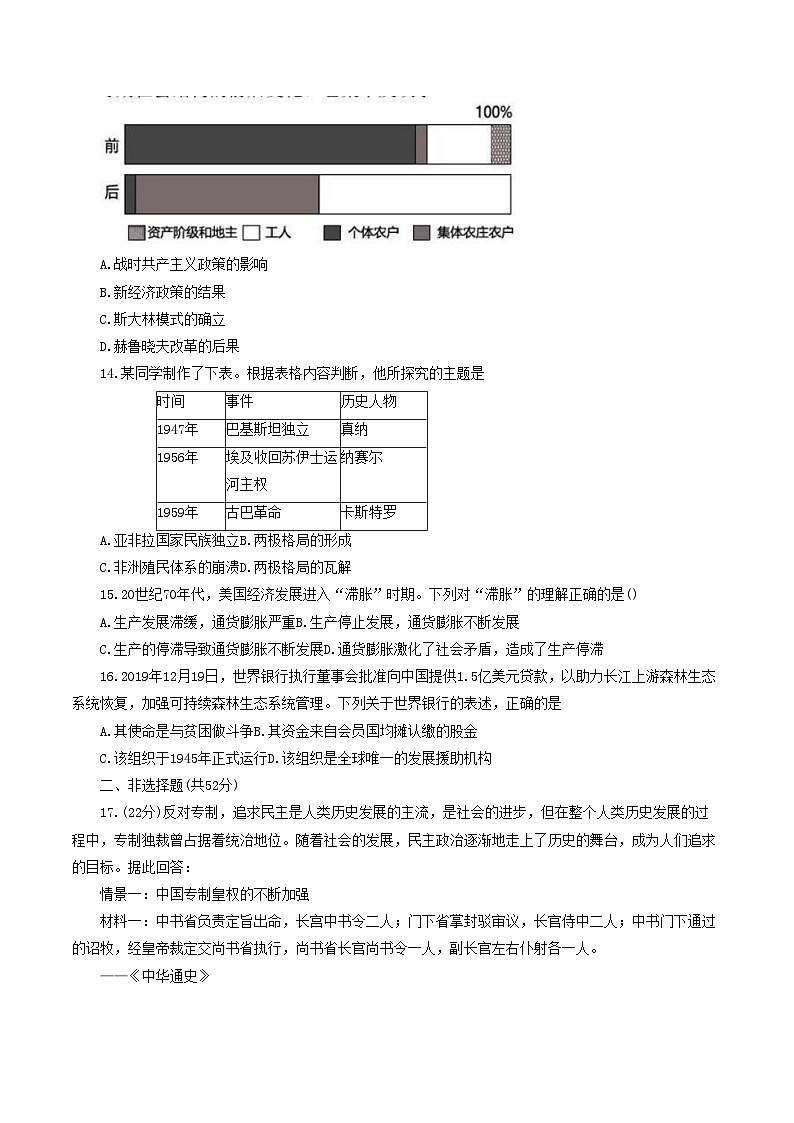 江西省宜春市2024-2025学年高二上学期开学诊断考试历史试题第3页