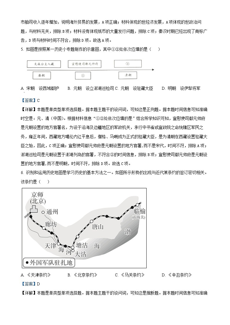 山东省济南市2024-2025学年高一上学期初高衔接学情检测历史试题（解析版）第3页