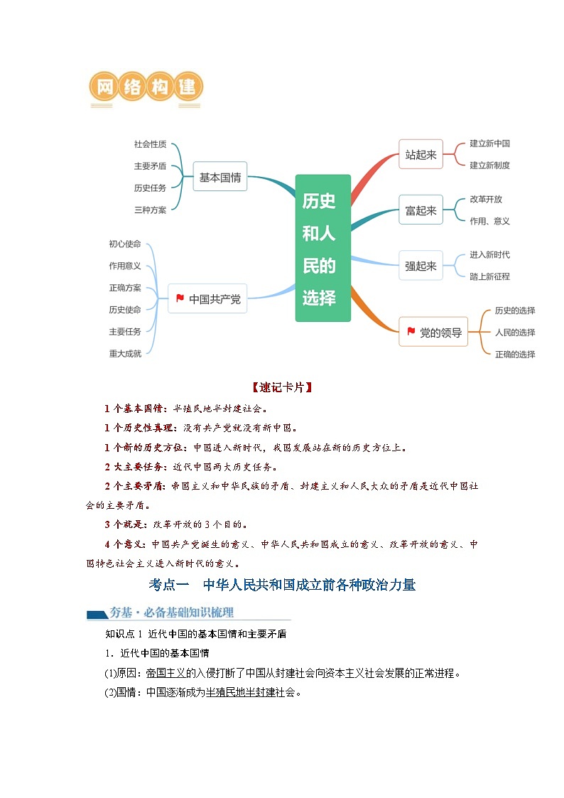 新高考政治一轮复习讲与练必修3第01课 历史和人民的选择（讲义）（原卷版）第2页