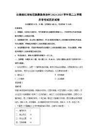 [历史]云南省红河哈尼族彝族自治州2024-2025学年高二上学期开学考试试卷(解析版)