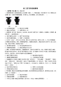 云南省红河哈尼族彝族自治州2024-2025学年高三上学期9月复习阶段检测历史试卷