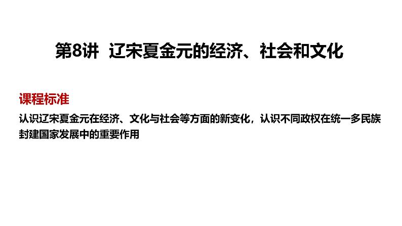 2025届高考历史一轮复习 第8讲  辽宋夏金元的经济、社会和文化 课件02