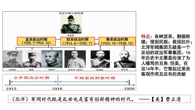 2025届高考历史一轮复习 第14讲 北洋军阀统治时期的政治、经济与社会生活 课件第4页