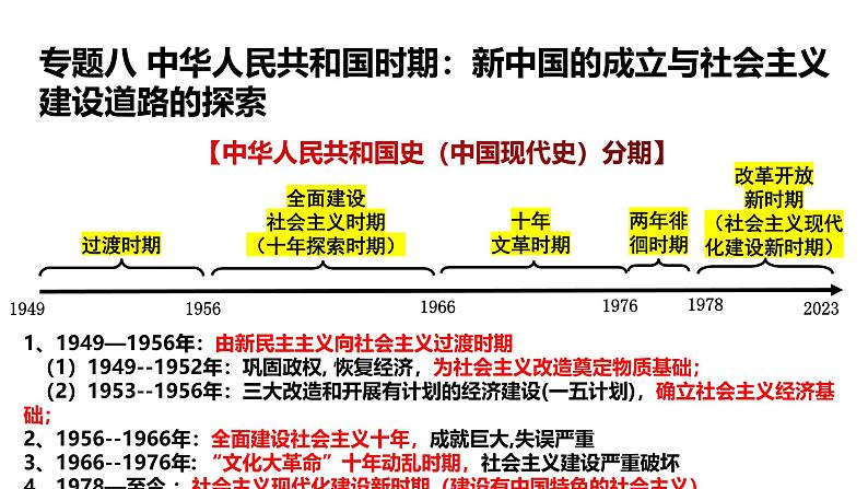 2025届历史一轮复习 第19讲 中华人民共和国成立和社会主义革命与建设 课件02