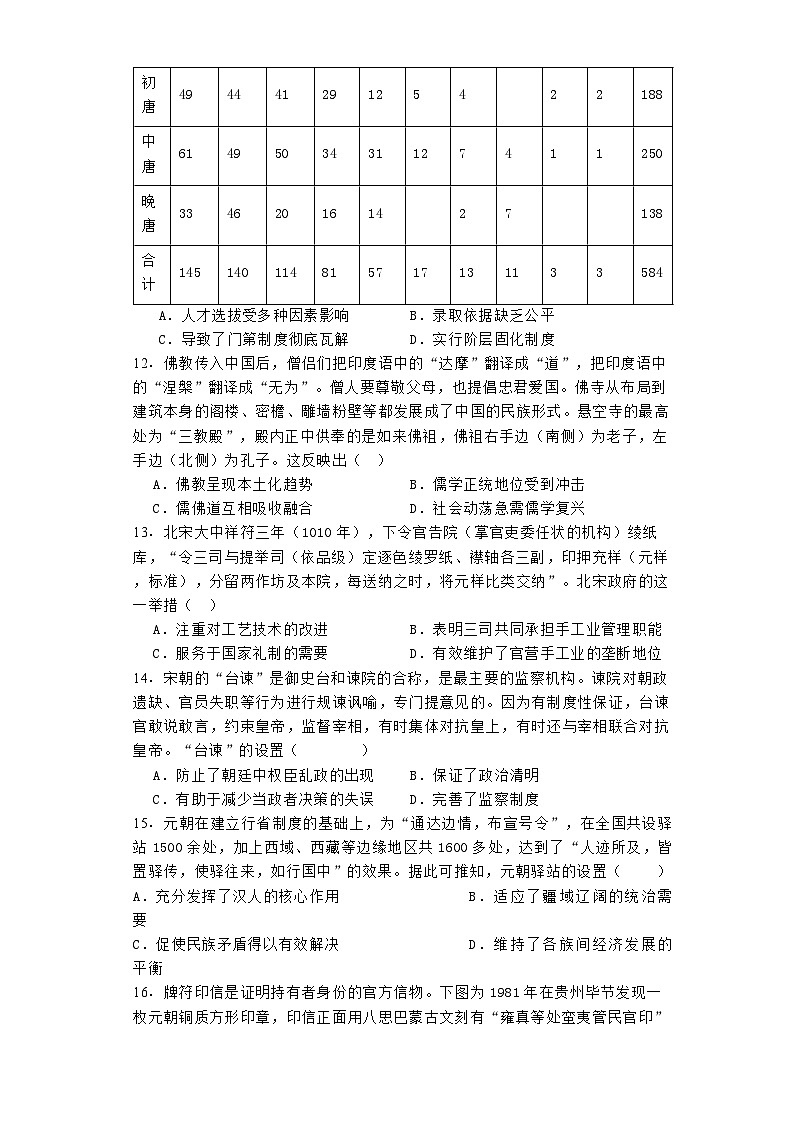 陕西省韩城市象山中学2025届高三上学期第一次月考历史试题第3页