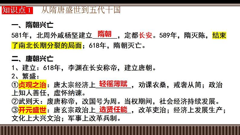 新高考历史一轮复习备课课件 第06讲+从隋唐盛世到五代十国（含答案）04