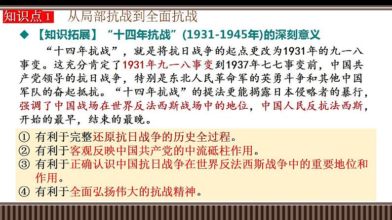 新高考历史一轮复习备课课件 第20讲中华民族的抗日战争(1931-1945)（含答案）第4页