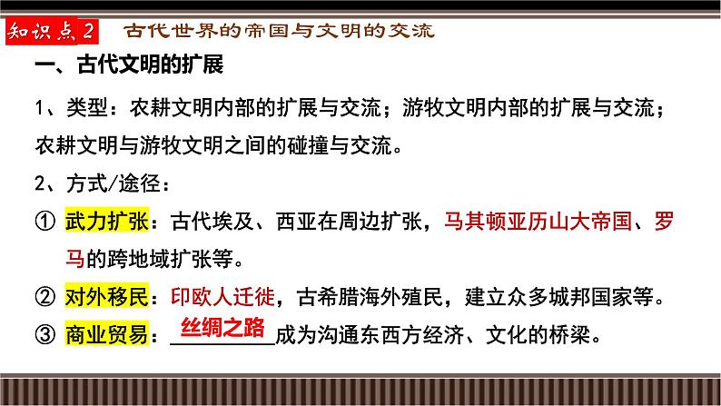 新高考历史一轮复习备课课件 第28讲+古代文明的产生、发展与文明交流（下）（含答案）06