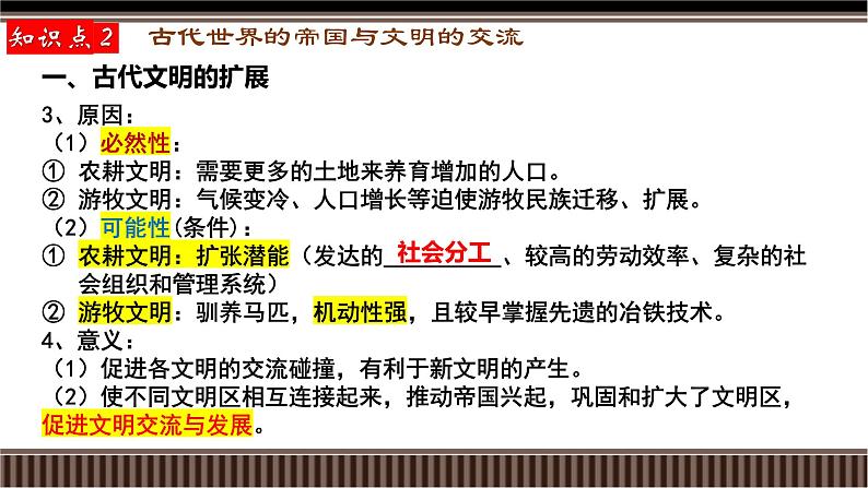 新高考历史一轮复习备课课件 第28讲+古代文明的产生、发展与文明交流（下）（含答案）07