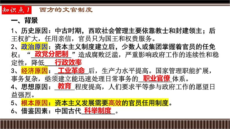 新高考历史一轮复习备课课件 第34讲+文官制度、法律教化、民族国家与国家法（含答案）第3页