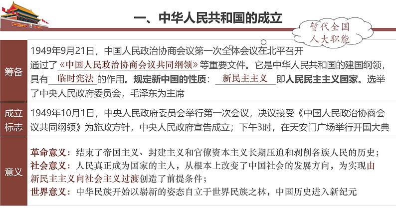 【史料学与考】新高考历史一轮复习素养提升探究课件专题9.1+中华人民共和国的成立和向社会主义的过渡第6页