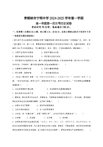 宁夏回族自治区青铜峡市宁朔中学2024-2025学年高一上学期9月月考历史试题