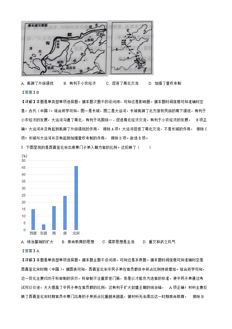 山东省济南2023_2024高三历史上学期开学统考试题02