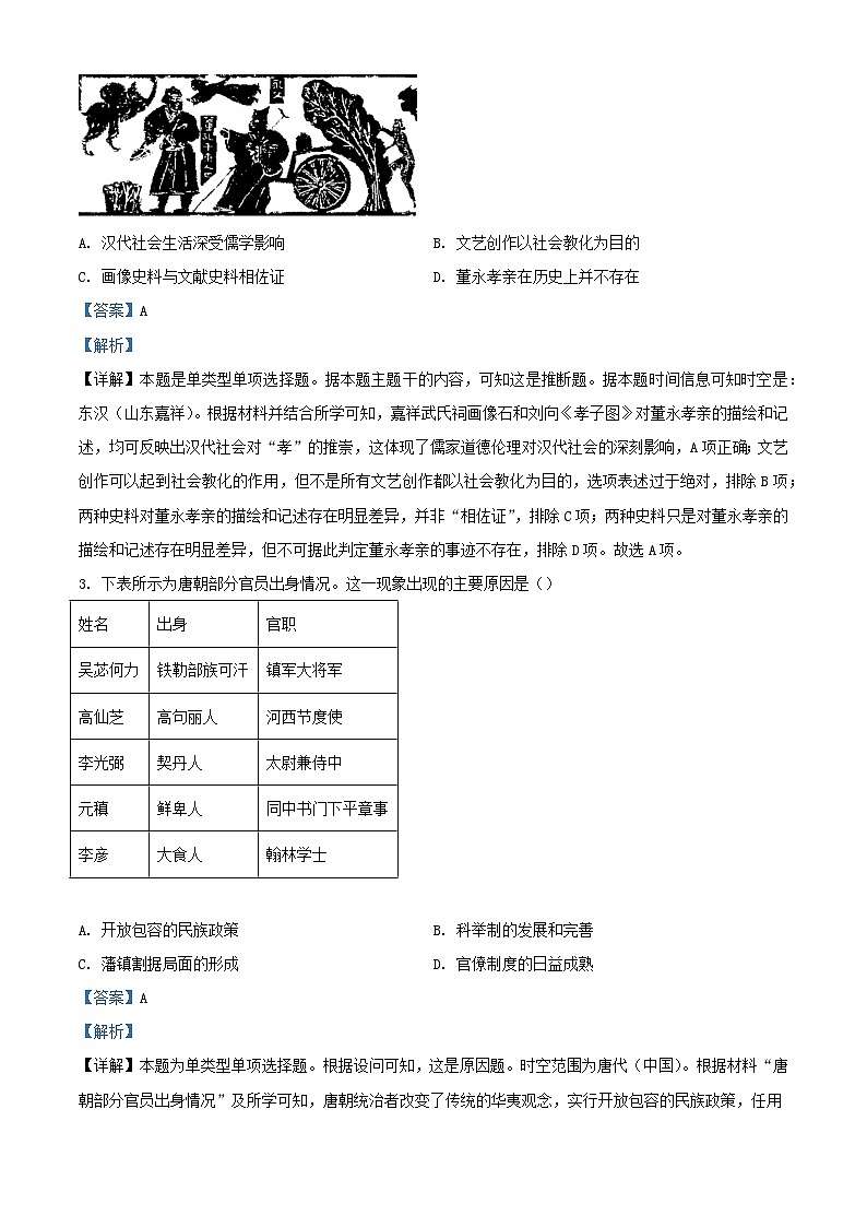 江西省部分学校2023_2024学年高三历史上学期12月月考试题含解析第2页