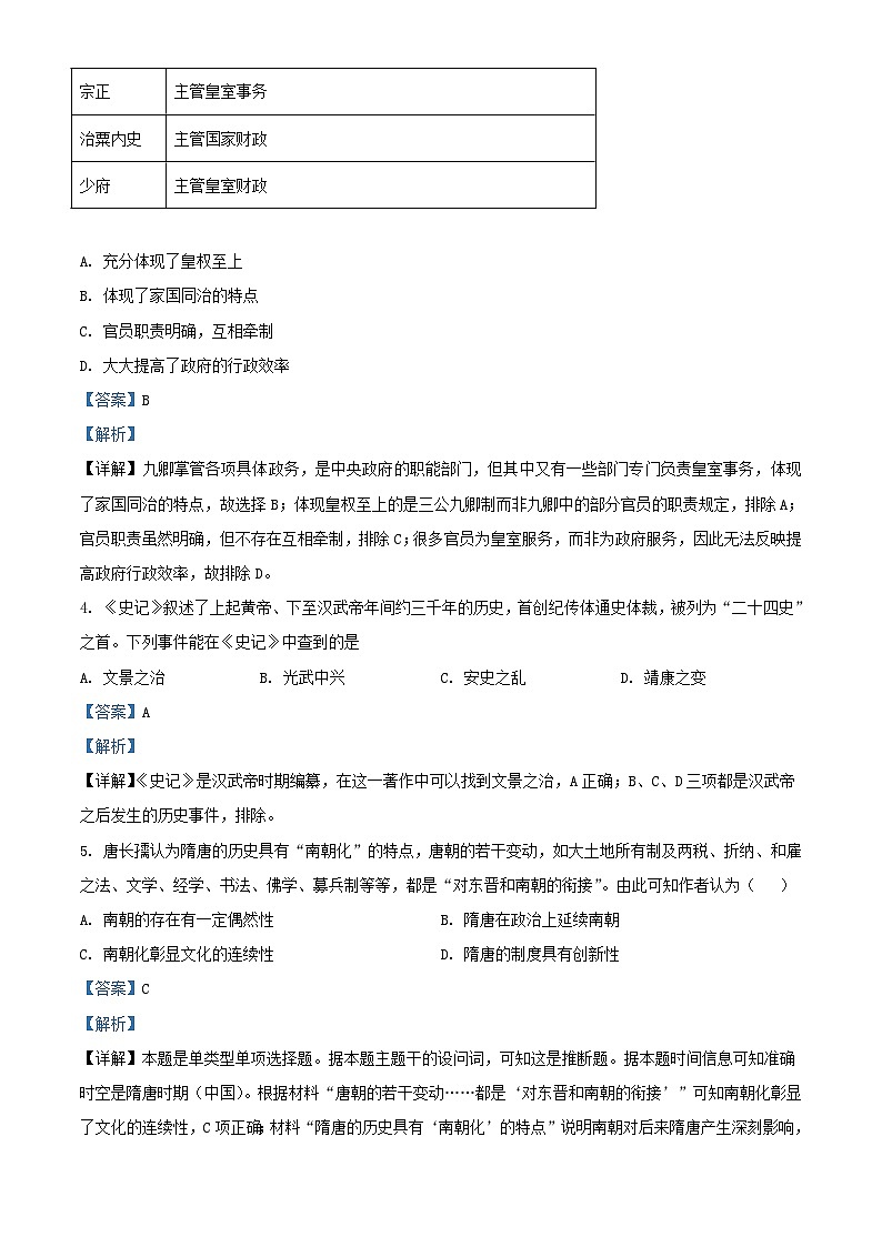 四川省泸县2023_2024学年高一历史上学期第三学月考试试题含解析第2页
