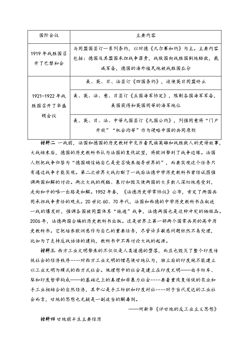 2025届高考统编版历史二轮复习：世界现代史历史认识、启示类专题练习题汇编（含答案解析）第2页