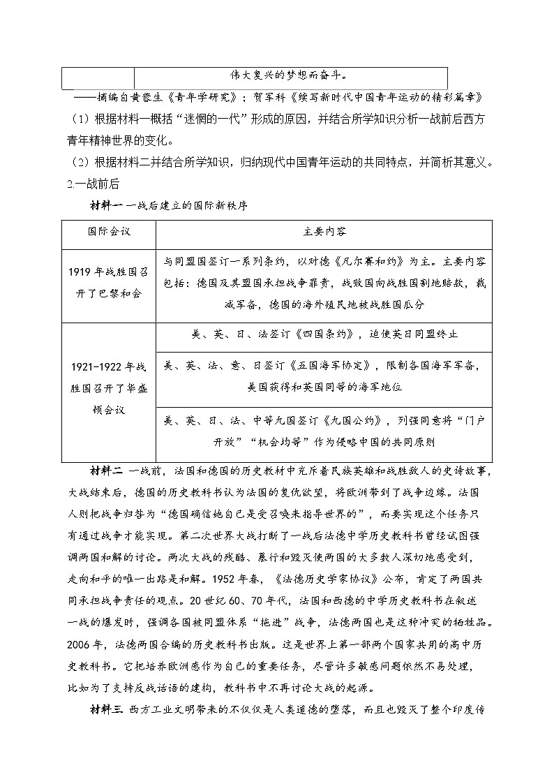 2025届高考统编版历史二轮复习：世界现代史图表类专题练习题汇编（含答案解析）第2页