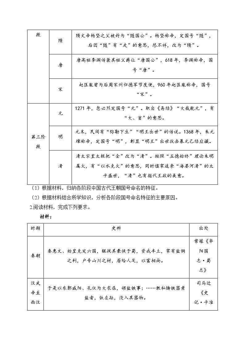2025届高考统编版历史二轮复习：中国古代史 图表类意义类等6种必考题型分类练习题汇编（含答案解析）第2页