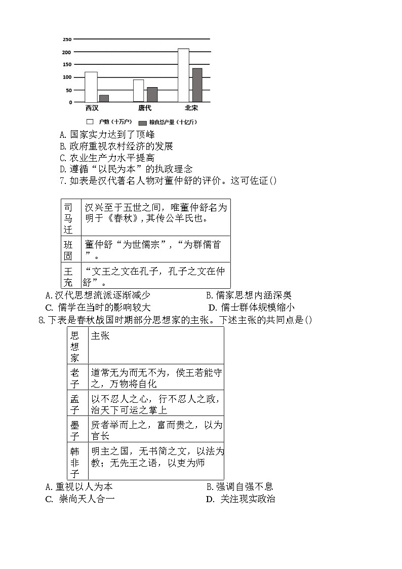 安徽省怀宁县高河中学2024-2025学年高三上学期第二次考试历史试题02