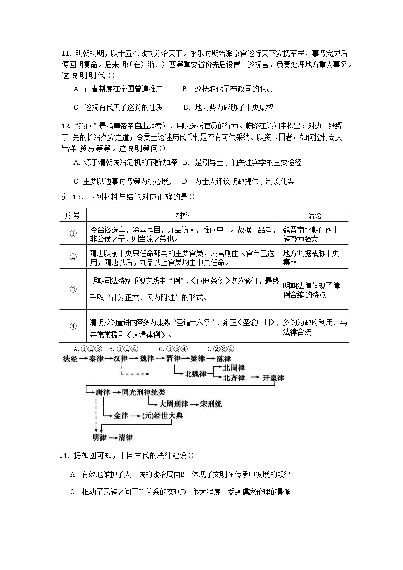 黑龙江省哈尔滨市第十一中学校2024-2025学年高三上学期开学验收历史试题第3页