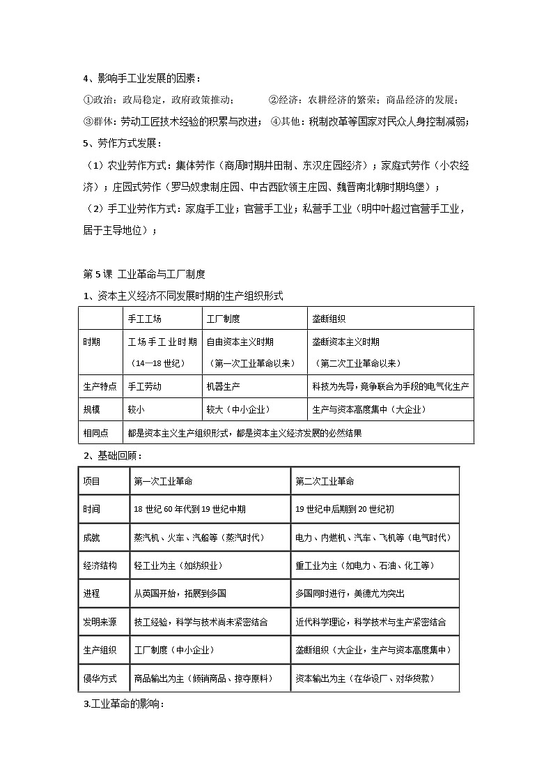 统编版（2019）高中历史选择性必修2《经济与社会生活》期末复习必背知识点考点提纲03