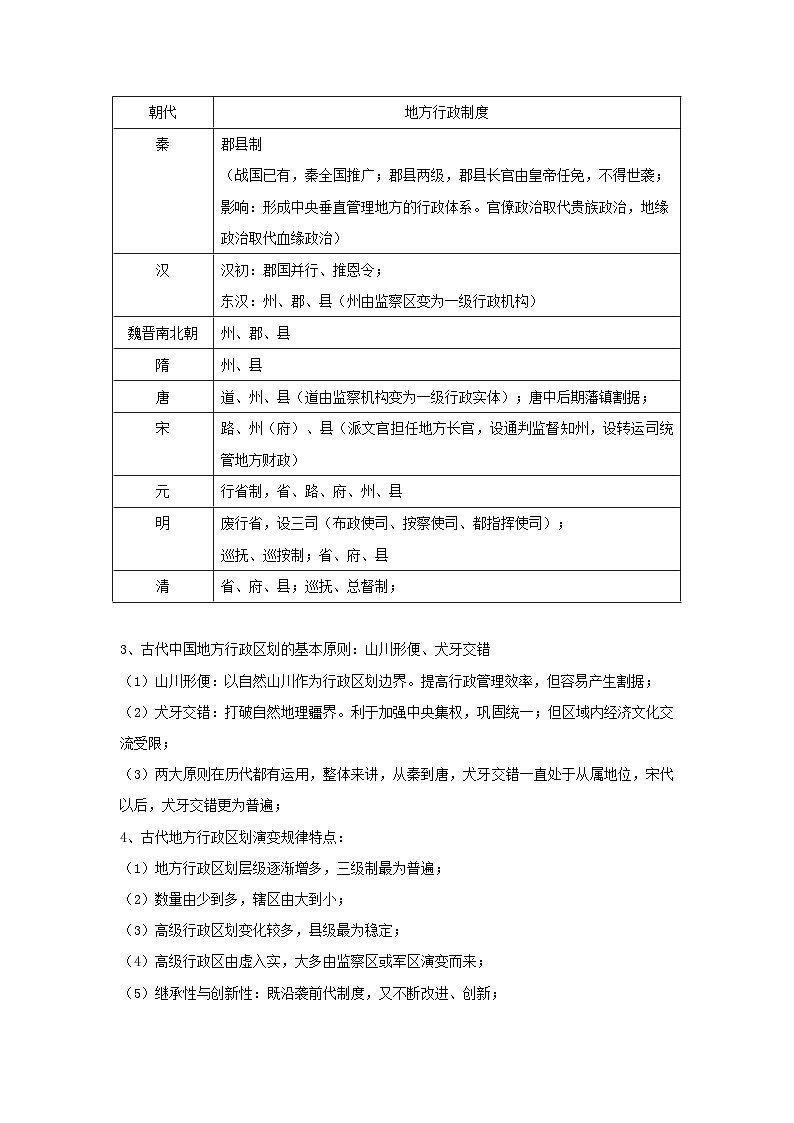 统编版（2019）高中历史选择性必修1《国家制度与社会治理》期末复习必背知识点考点提纲第2页