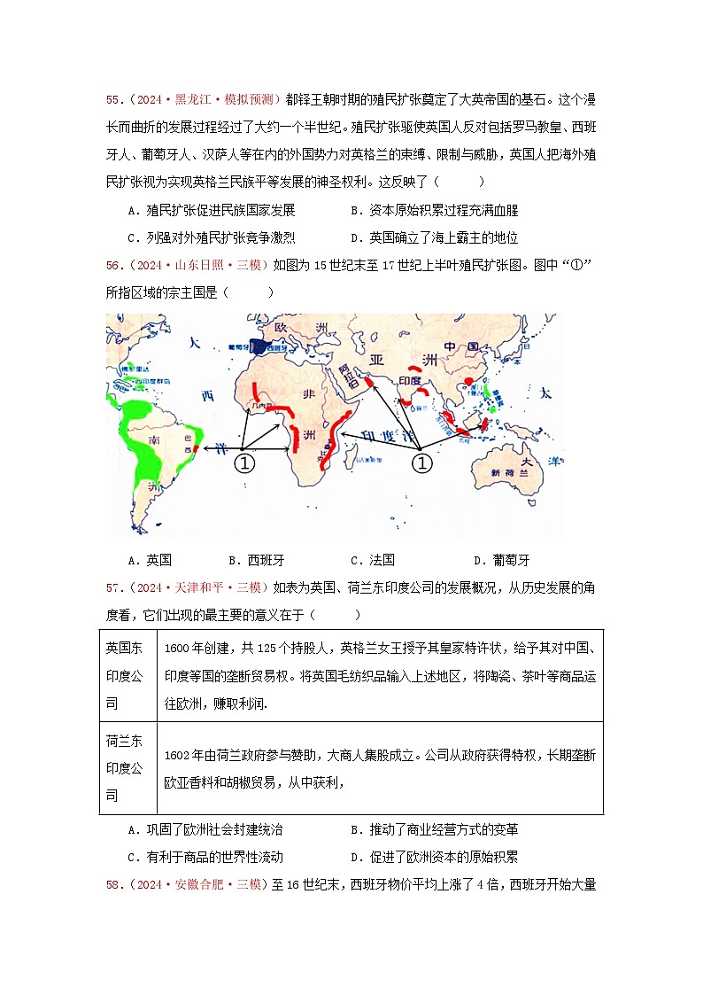 必修纲要下  世界近代史（2）（原卷版）第2页