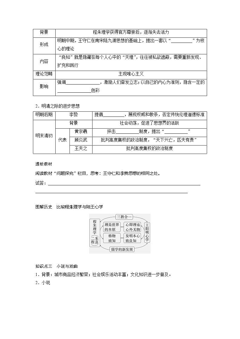 2024-2025学年纲要上 第四单元　第14课　明至清中叶的经济与文化 学案03