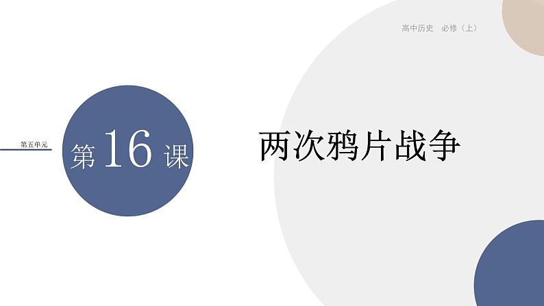 2024-2025学年高中历史课件 中外历史纲要（上）-第五单元-第16课  两次鸦片战争第1页