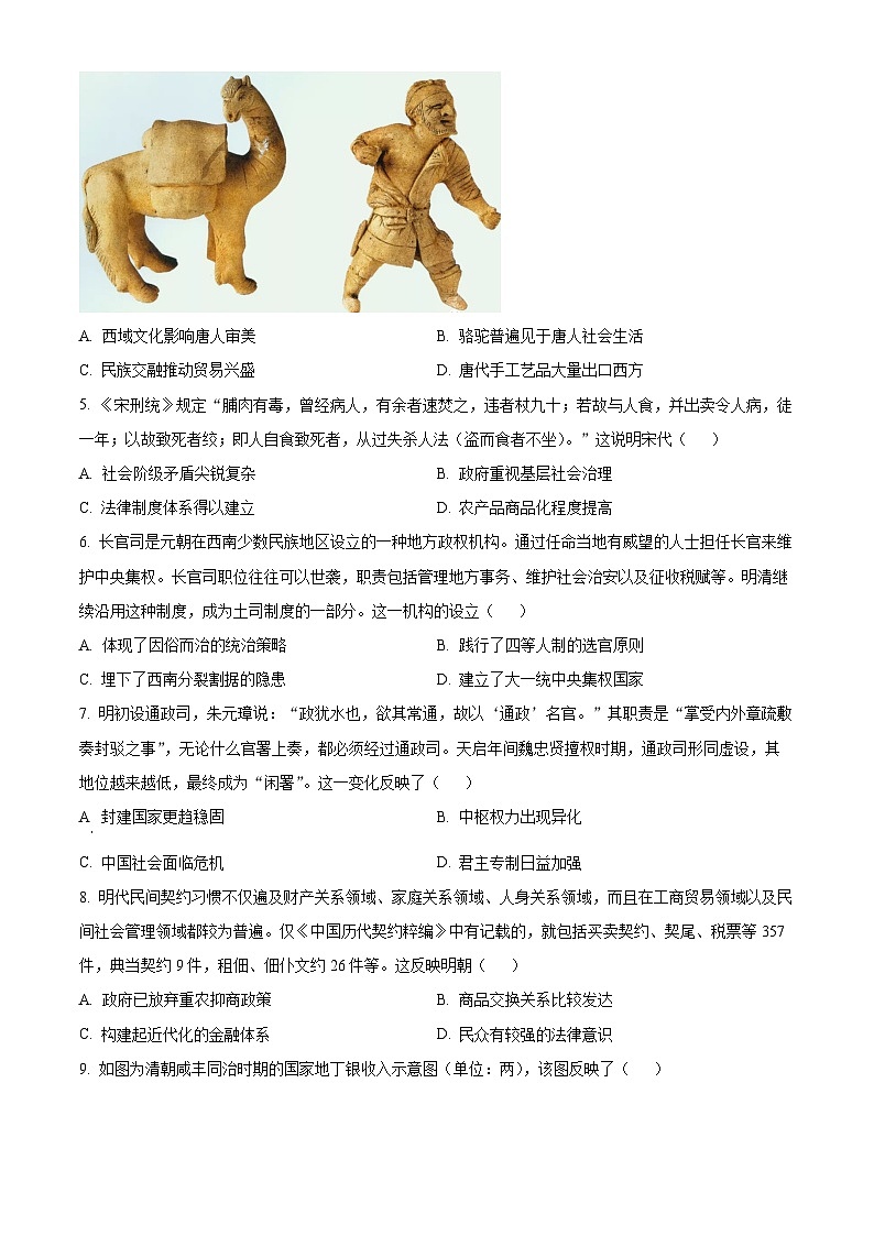 湖北省云学部分重高中联盟2025届高三上学期10月联考历史试题 Word版无答案第2页