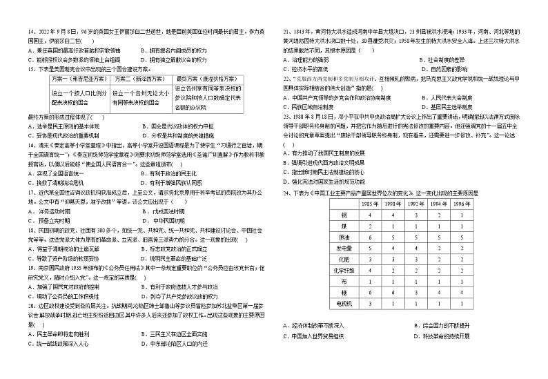 四川省成都市新津中学2024-2025学年高二上学期10月月考历史试题（Word版附解析）02