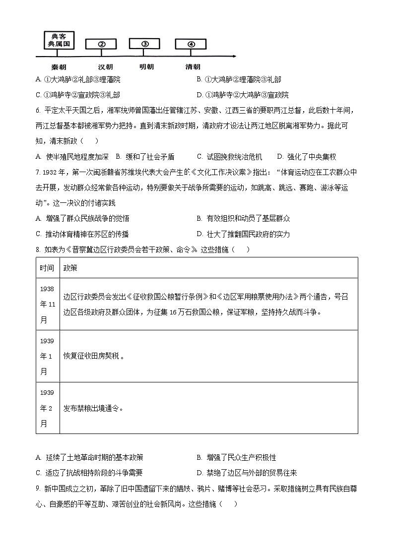 山东省泰安市宁阳县第一中学2024-2025学年高二上学期10月月考历史试题第2页