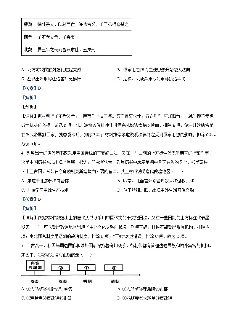 山东省泰安市宁阳县第一中学2024-2025学年高二上学期10月月考历史试题word版含解析第2页