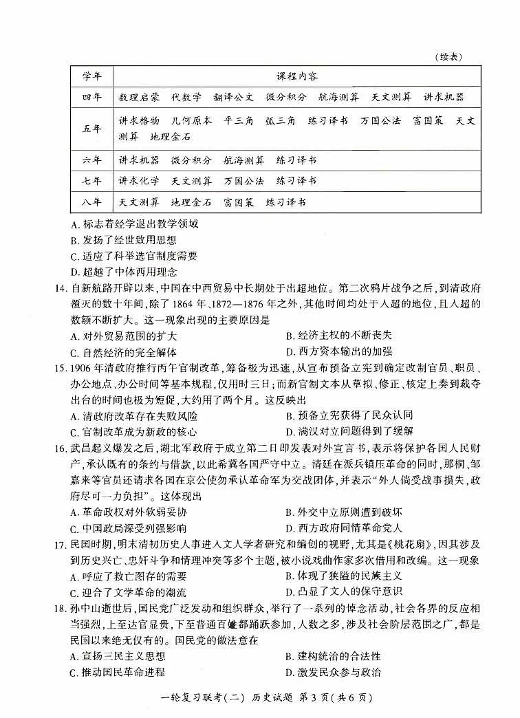 河南省豫北2023_2024高三历史上学期一轮复习新高考联考试卷二pdf03