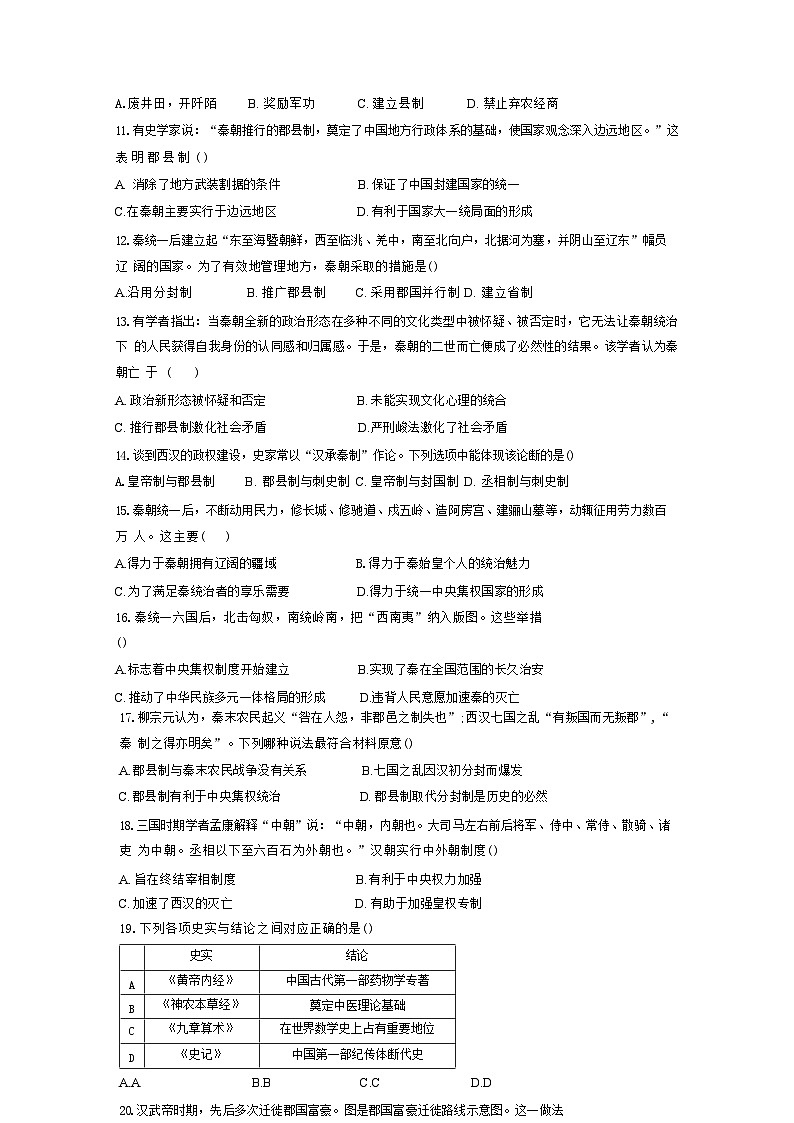 河南省商丘市夏邑县重点高中2024-2025学年高一上学期9月考试历史试题第2页