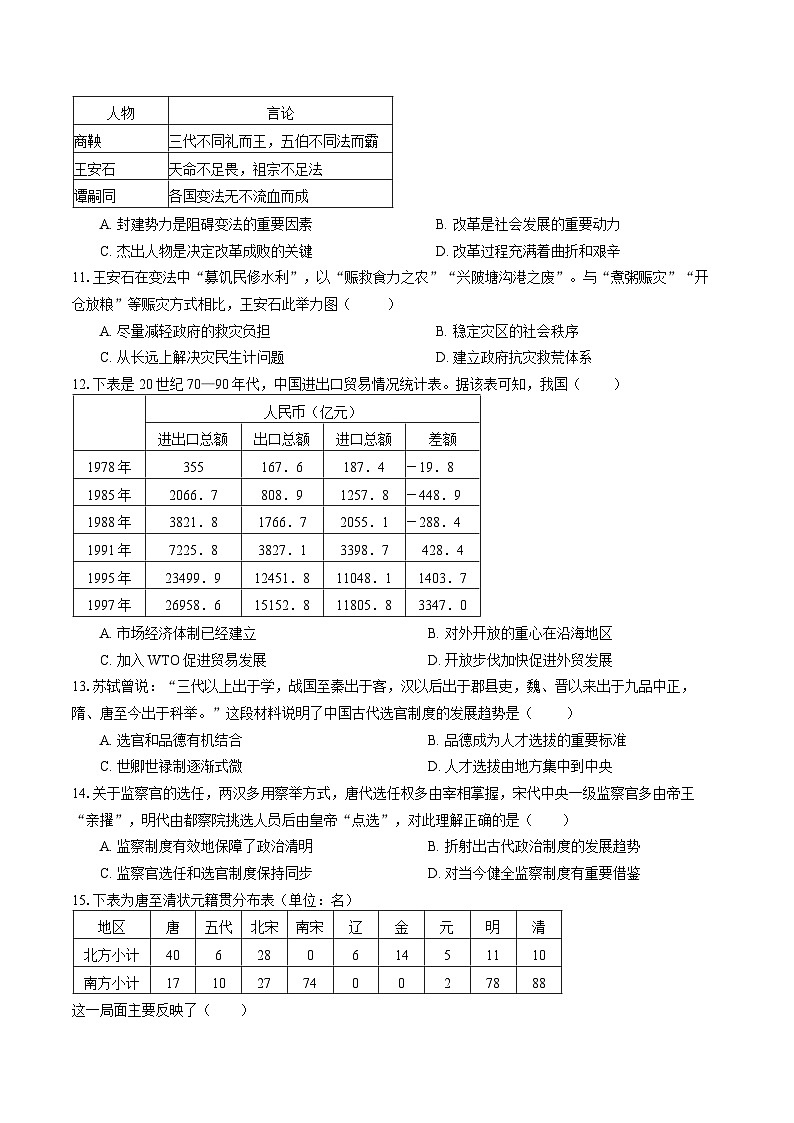广东省潮州市暨实高级中学2024-2025学年高二9月月考历史试题第3页