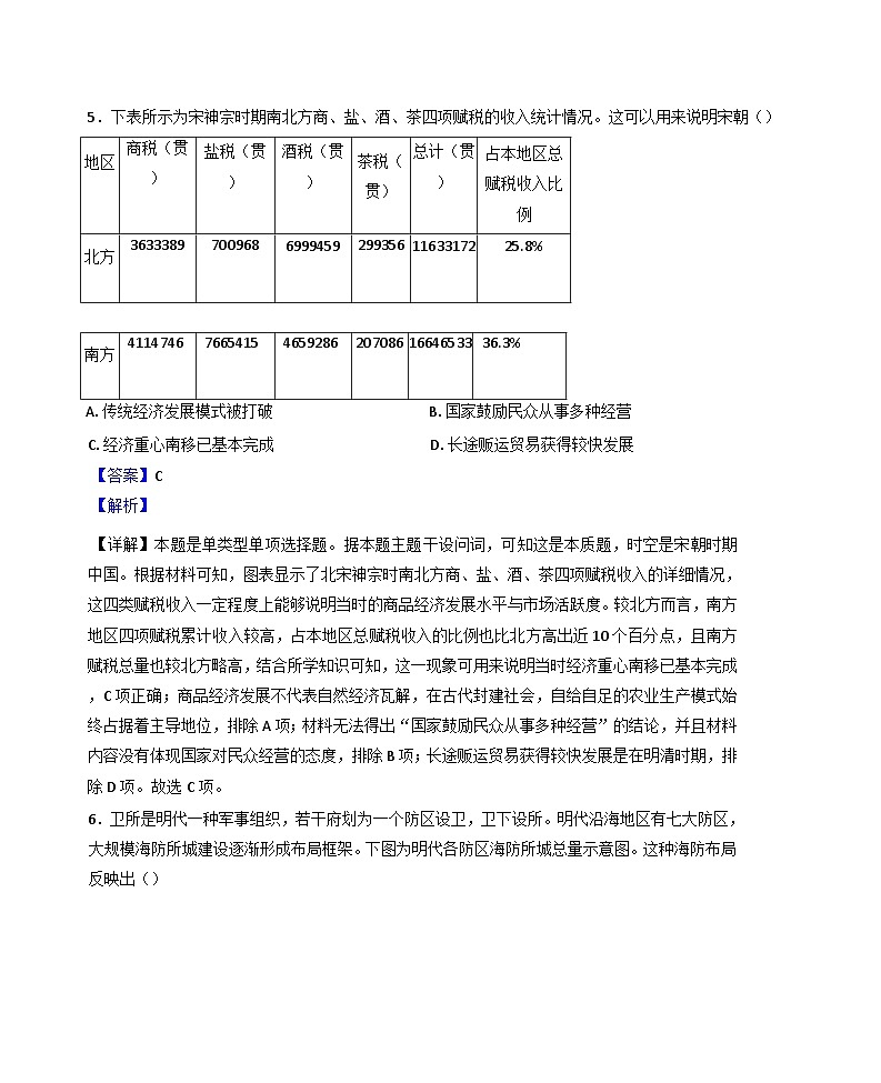 湖南省永州市第四中学2025届高三上学期二模历史试题（解析版）03