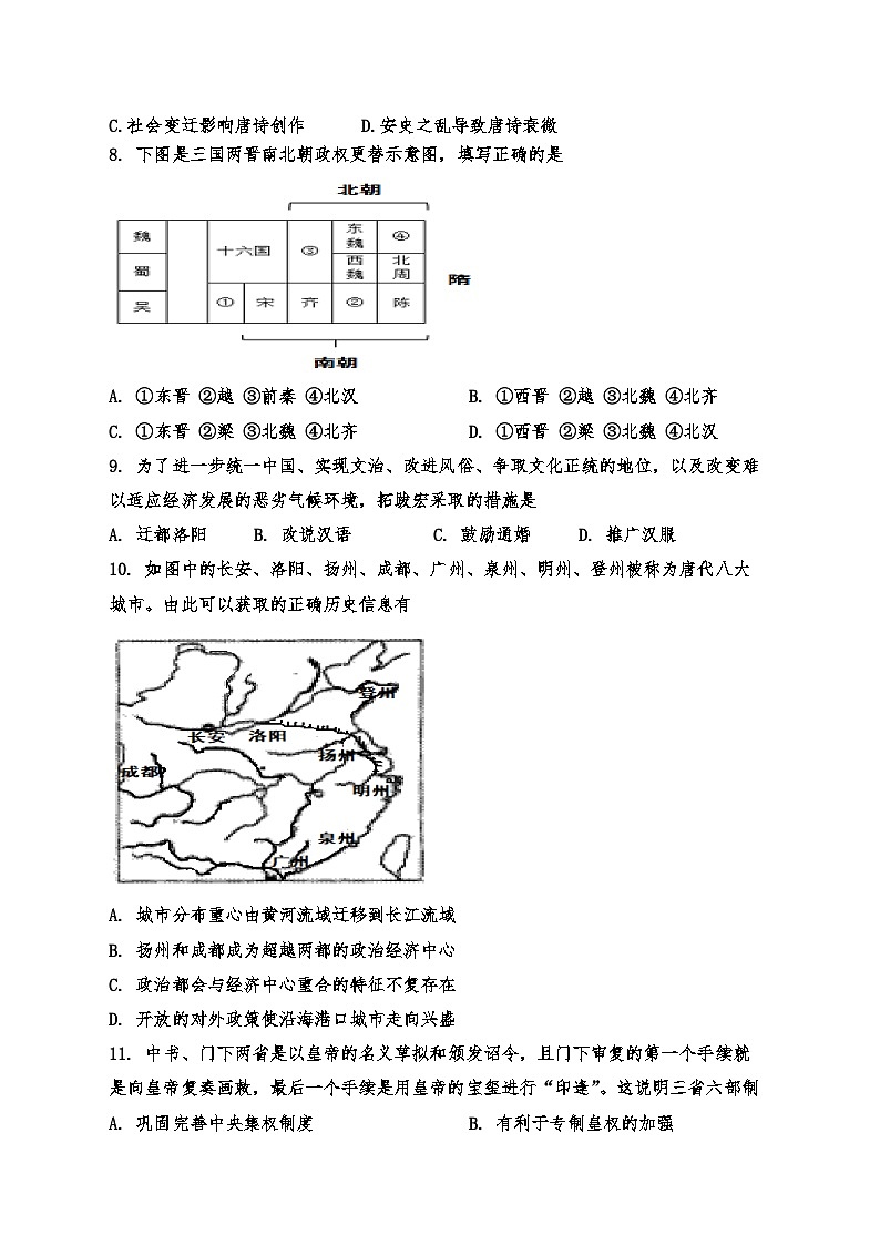 山东省烟台栖霞市第一中学2024-2025学年高一10月月考历史试题第2页