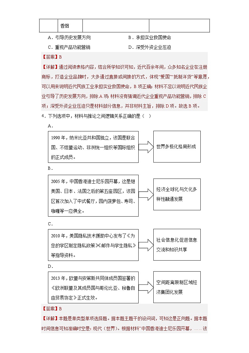 现代战争与不同文化的碰撞和交流--2024届高三历史统编版二轮复习解析版第2页