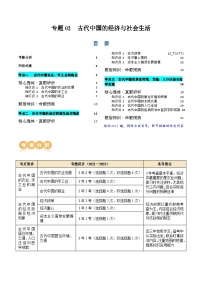 新高考历史二轮复习讲练测专题02 古代中国的经济与社会生活（讲义）（2份，原卷版+解析版）