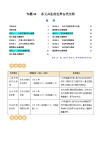 新高考历史二轮复习讲练测专题08 多元共生的世界古代文明（讲义）（2份，原卷版+解析版）