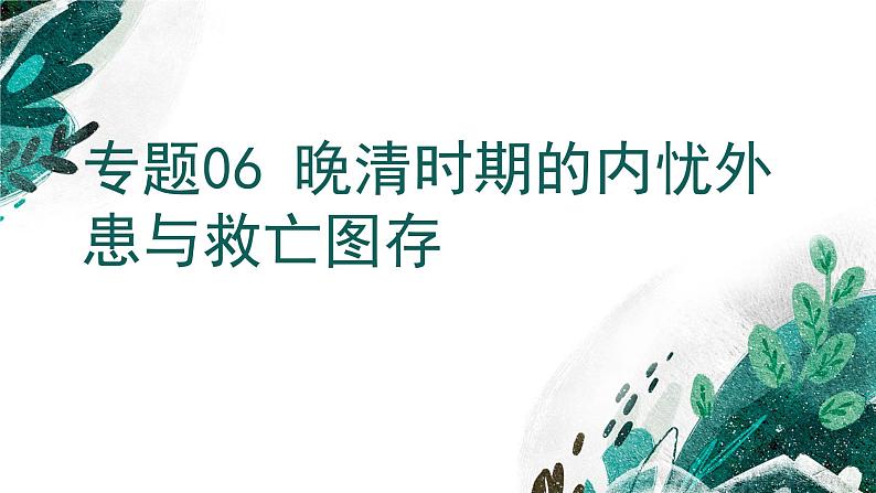 新高考历史一轮复习考点复习课件专题06 晚清时期的内忧外患与救亡图存（含解析）01